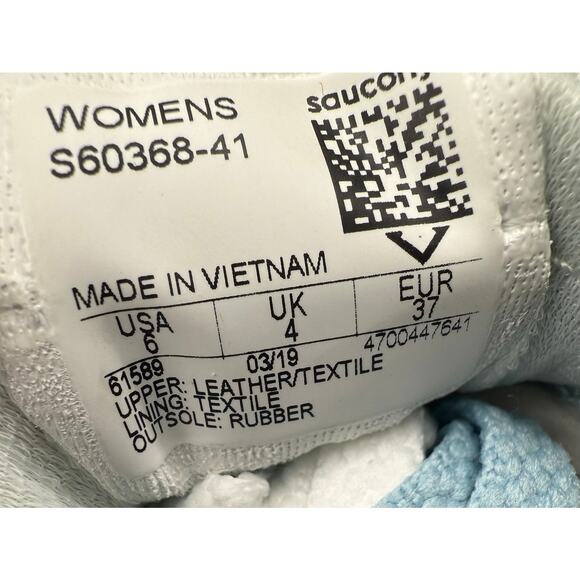 Saucony Jazz Original Womens Size 6 Retro Sneakers Light Blue S60368-41 Shoes - Picture 8 of 10